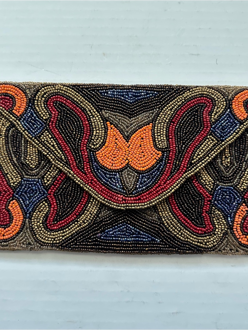 Multicolored Beaded Envelope Clutch Purse Bag Forever 21